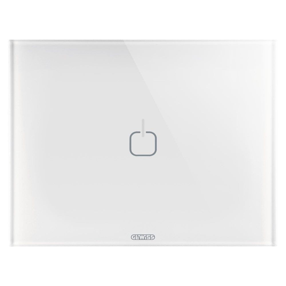 placca ice touch - in vetro - 1 simbolo - bianco - chorusmart