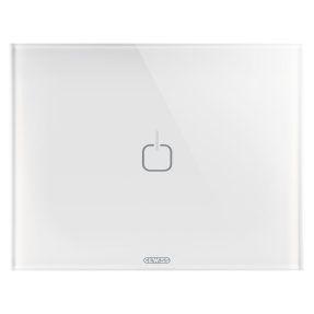 placca ice touch - in vetro - 1 simbolo - bianco - chorusmart