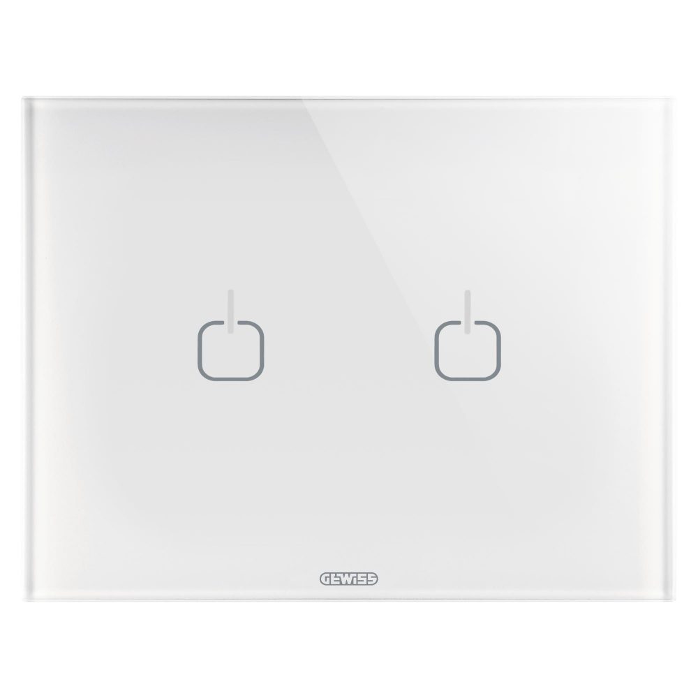 placca ice touch - in vetro - 2 simboli - bianco - chorusmart