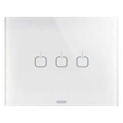  PLACCA ICE TOUCH - IN VETRO - 3 SIMBOLI - BIANCO - CHORUSMART