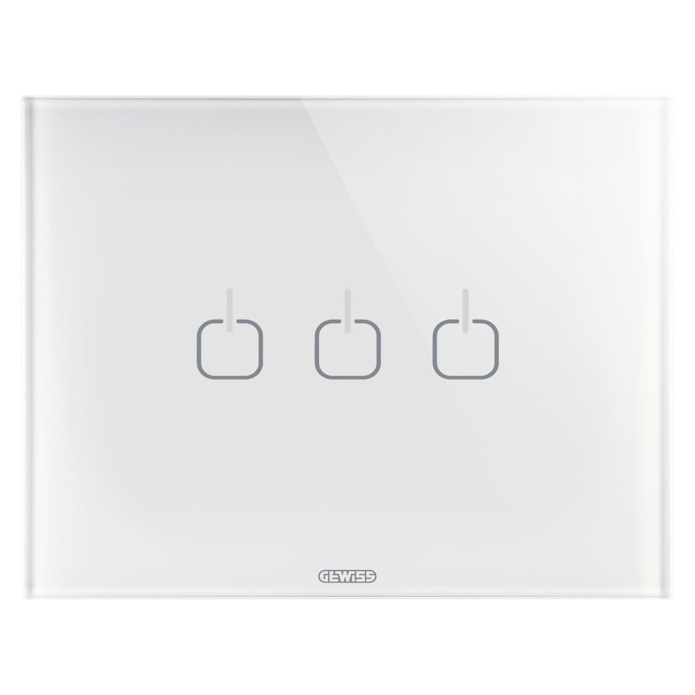 placca ice touch - in vetro - 3 simboli - bianco - chorusmart