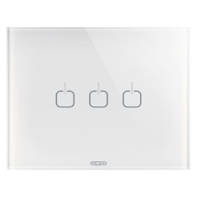 placca ice touch - in vetro - 3 simboli - bianco - chorusmart