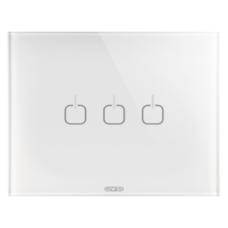 ICE TOUCH PLATE - IN GLASS - 3 SYMBOLS - WHITE - CHORUS