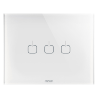 PLAQUE ICE TOUCH - EN VERRE - 3 SYMBOLES - BLANC - CHORUS