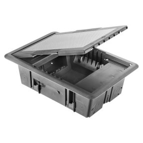 UNDERFLOOR OUTLET BOX - WITH STAINLESS STEEL COVER - 10 MODULES SYSTEM