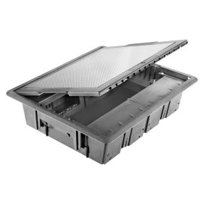 UNDERFLOOR OUTLET BOX - WITH STAINLESS STEEL COVER - 20 MODULES SYSTEM