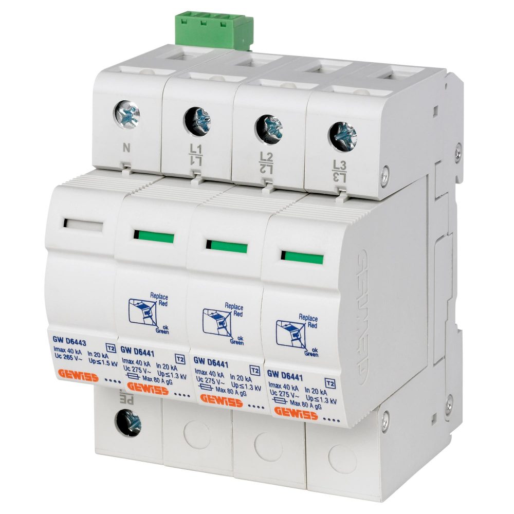 lst - overspanningsbeveiliging - 3p+n 40ka - type 2 - 4 module