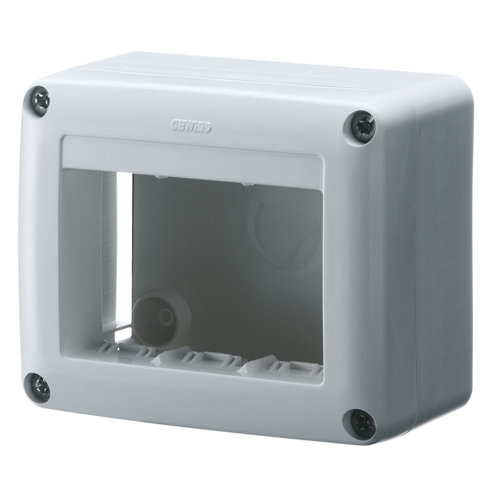  SCATOLA PORTAPPARECCHI SYSTEM - 3 POSTI - BIANCO RAL 9010 - USO BATTISCOPA E CORNICE