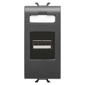 PRIZĂ USB - 1 MODUL - NEGRU SATINAT - CHORUSMART