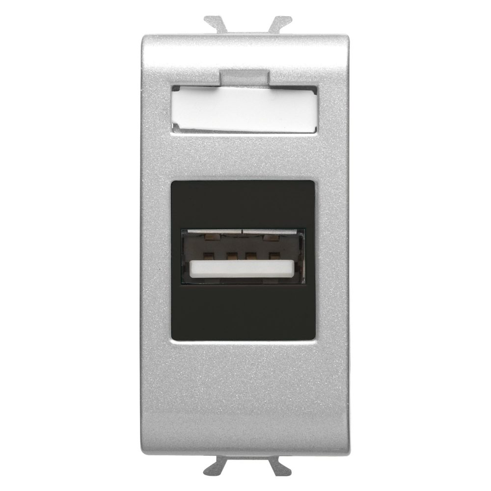  שקע USB - 1‏‎‏‎ מודול - טיטניום - CHORUSMART