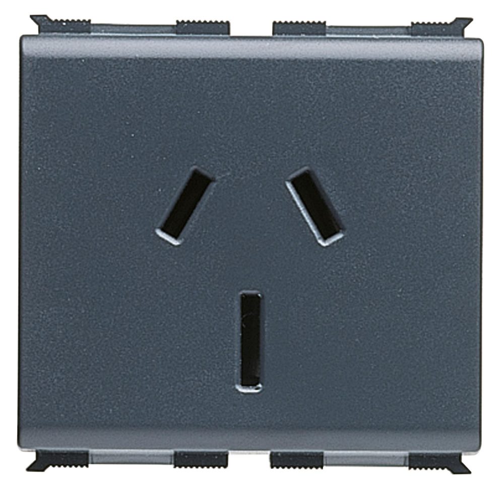presa standard australiano 250v ac - 2p+t 15a - 2 moduli - playbus
