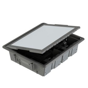 UNDERFLOOR OUTLET BOX - INOX COVER - 32 MODULES SYSTEM