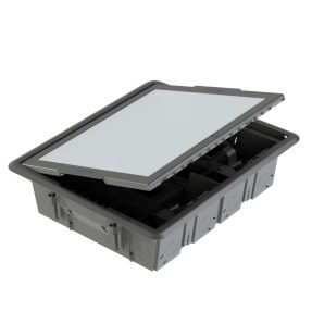 CAJA DE SUELO - CON TAPA ACABADO INOXIDABLE - 32 MÓDULOS SYSTEM