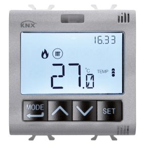 termostato con gestione umidità - knx - 2 moduli - titanio - chorusmart