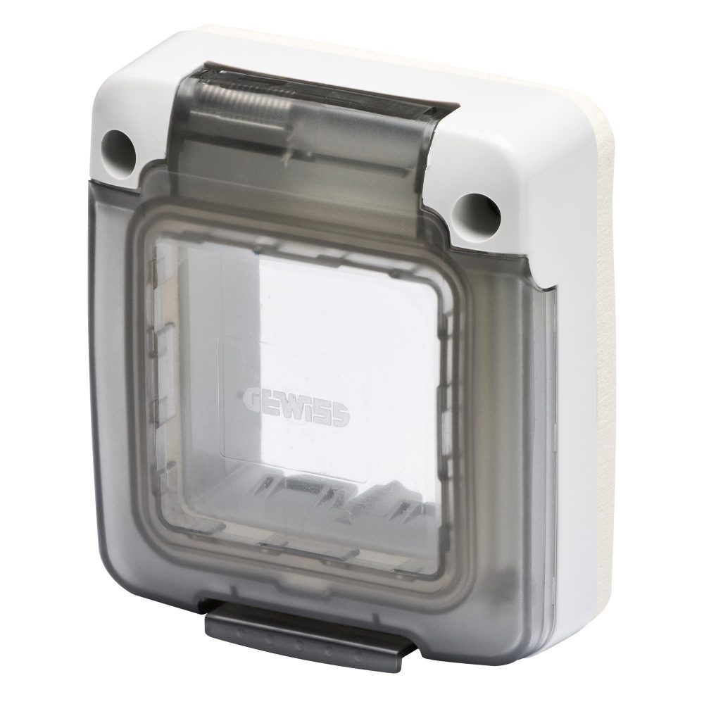 combi in - calotta stagna 2 posti - system - portella trasparente fume' - ip65 - grigio ral 7035