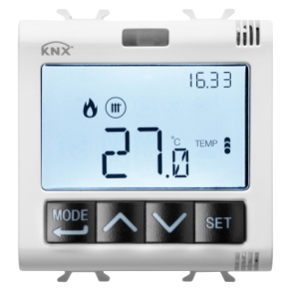 THERMOSTAT WITH HUMIDITY MANAGEMENT - KNX - 2 MODULES - SATIN WHITE - CHORUS