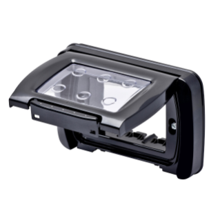 WATERTIGHT PLATE - SELF-SUPPORTING - 4 GANG - TONER BLACK - SYSTEM