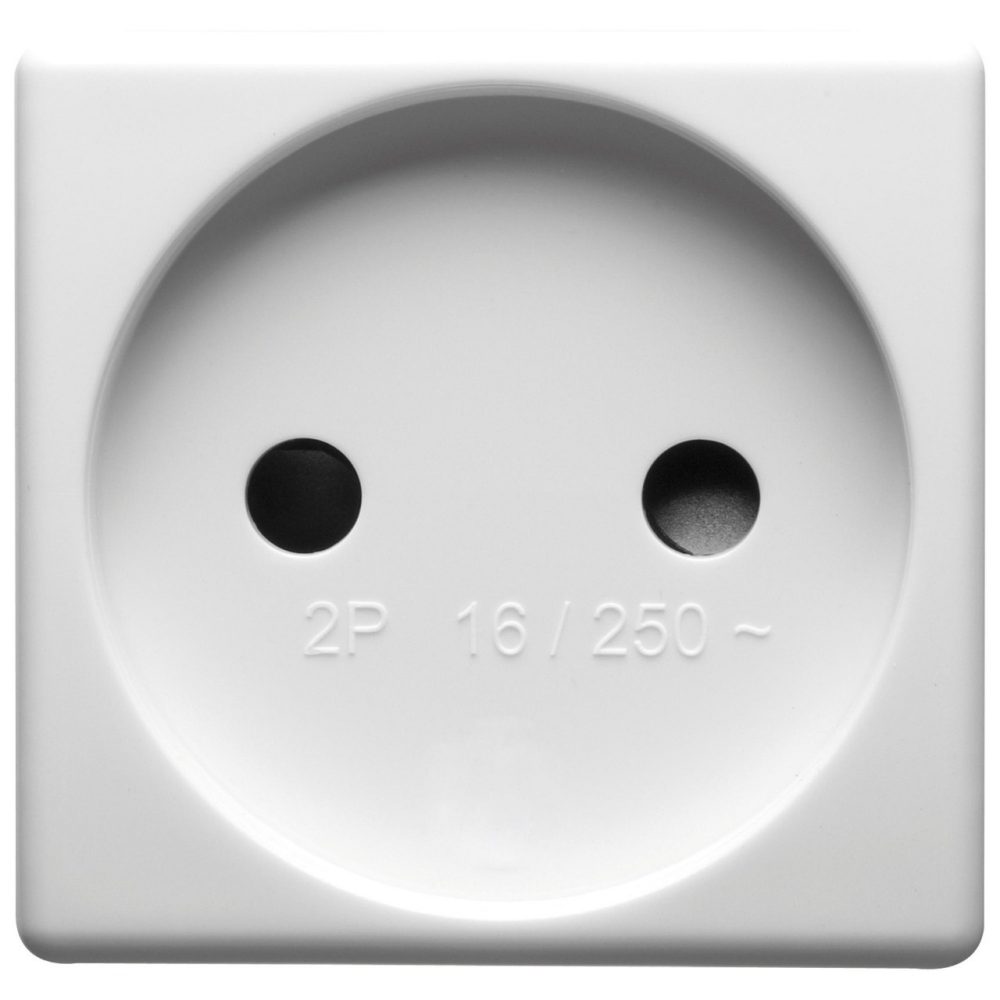  שקע בתקן צרפתי 250V AC‏ - 2P 16A‏ - 2 מודולים - System לבן