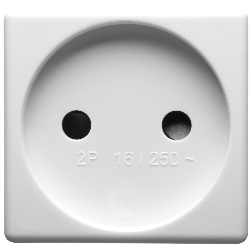  PRIZĂ STANDARD FRANCEZĂ 250V c.a. - 2P 16A - 2 MODULE - SISTEM ALB