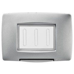 PLACCA STAGNA STANDARD ITALIANO - 3 POSTI IP55 - TITANIO - CHORUSMART