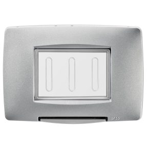 placca stagna standard italiano - 3 posti ip55 - titanio - chorusmart