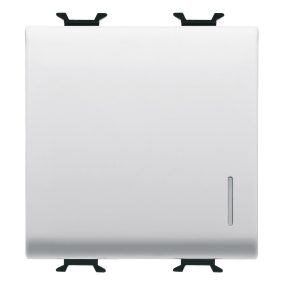 INTERRUPTEUR SIMPLE 1P 250 Vca - 16AX LUMINEUX - AVEC DIFFUSEUR - 2 MODULES - BLANC SATIN - CHORUSMART