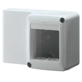 SELF-SUPPORTING DEVICE BOX FOR SYSTEM DEVICE - FOR MINI TRUNKING - 2 GANG - WHITE RAL 9010