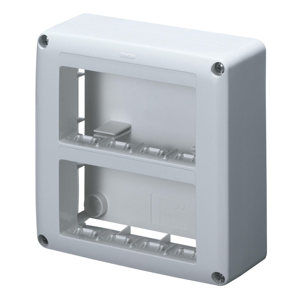  CAJA AUTOPORTANTE RARA APARATOS SYSTEM - PARA CANALES ZÓCALO Y MARCO - 8 MÓDULOS - BLANCO RAL 9010