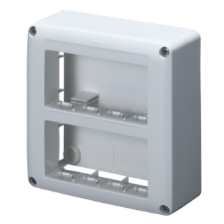 SELF-SUPPORTING DEVICE BOX  FOR SYSTEM DEVICE - SKIRT AND FRAMNE TRUNKING - 8 GANG - SYSTEM RANGE - WHITE RAL 9010