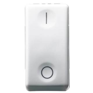 ONE-WAY SWITCH 2P 250V ac - 16AX - NEUTRAL - SYMBOL 0/I - 1 MODULE - SYSTEM WHITE