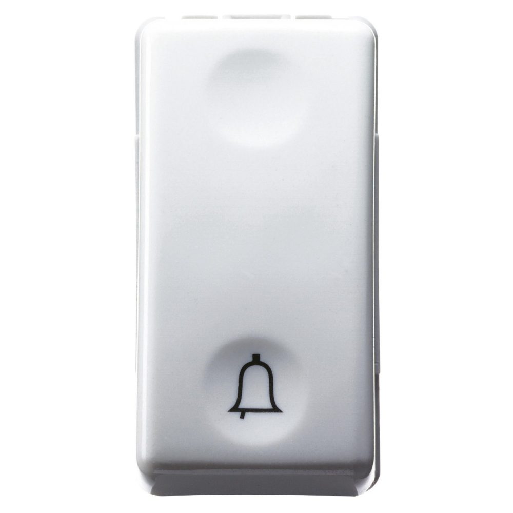  PUSH-BUTTON 1P 250V ac - NO 10A - WITH SYMBOL BELL - 1 MODULE - SYSTEM WHITE