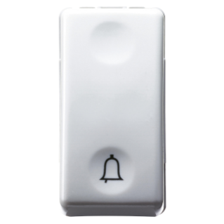 PUSH-BUTTON 1P 250V ac - NO 10A - WITH SYMBOL BELL - 1 MODULE - SYSTEM WHITE