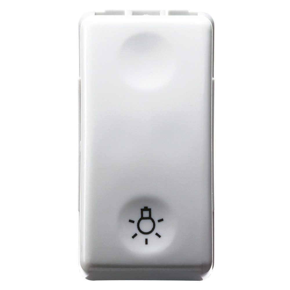  PULSANTE UNIPOLARE 250V ac - NA 10A - SIMBOLO LUCE - 1 MODULO - SYSTEM WHITE