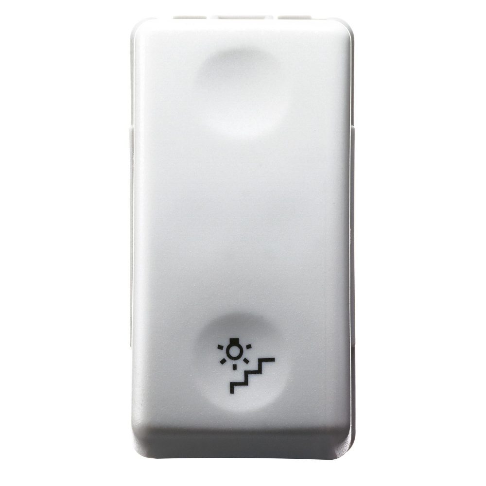  PULSADOR UNIPOLAR 250V ac - NA 10A - CON SÍMBOLOLUZ ESCALARES - 1 MÓDULO - SYSTEM WHITE
