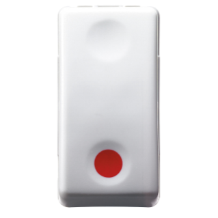 PUSH-BUTTON 1P 250V ac - NO 10A - AUXILIARES CONTACT NC - STOP - SYMBOL RED - 1 MODULE - SYSTEM WHITE