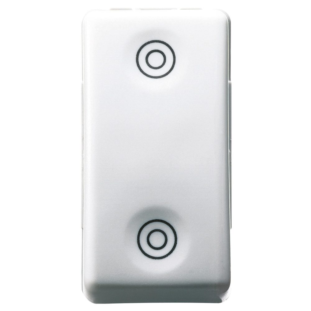  PUSH-BUTTON 1P 250V ac - NO+NO 10A - WITH INTERLOCK - SYMBOL DOUBLE CIRCLES - 1 MODULE - SYSTEM WHITE