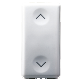PUSH-BUTTON 1P 250V ac - NO+NO 10A - WITH INTERLOCK - SYMBOL UP AND DOWN - 1 MODULE - SYSTEM WHITE