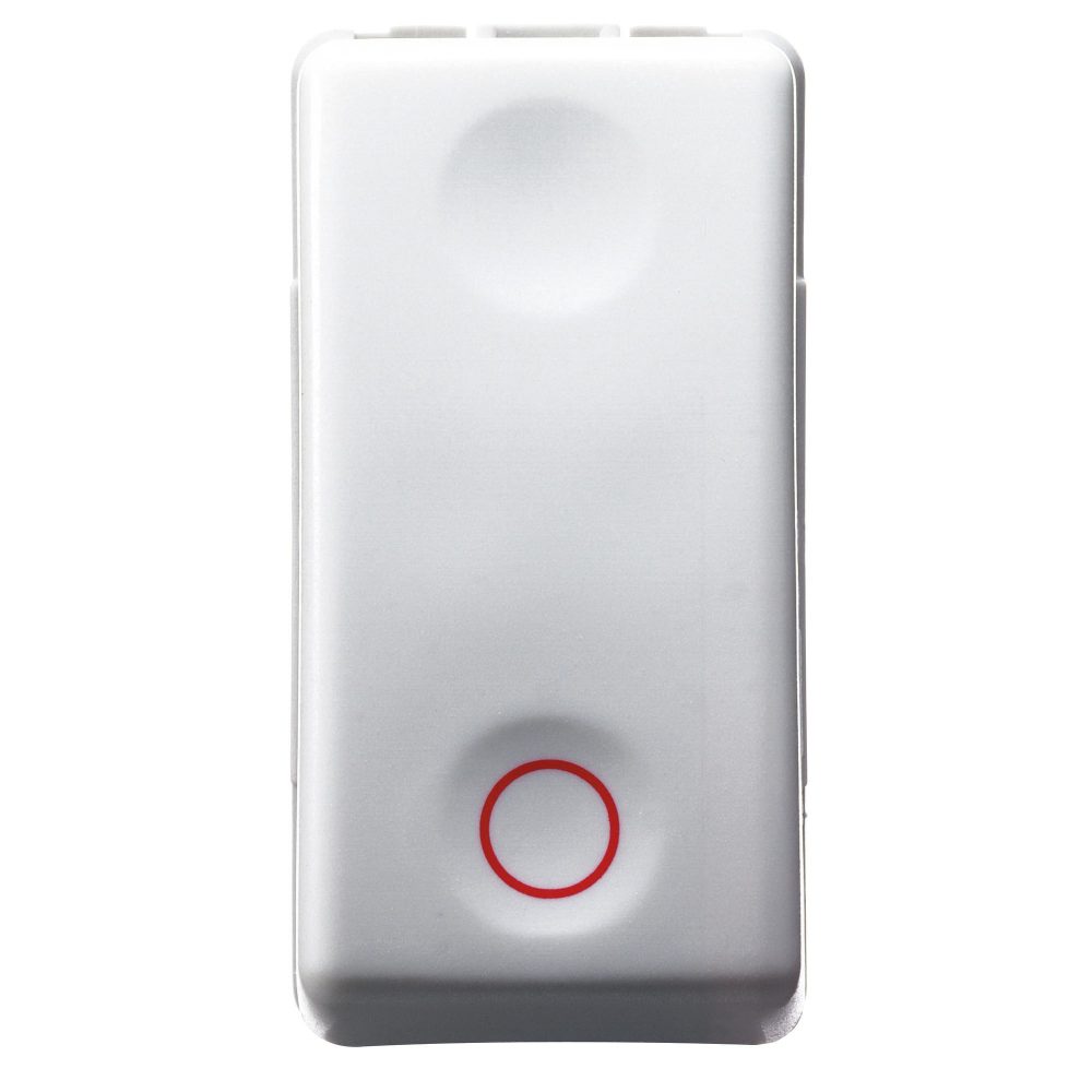  PUSH-BUTTON 1P 250V ac - NC 10A - NEUTRAL - SYMBOL CIRCLE - 1 MODULE - SYSTEM WHITE