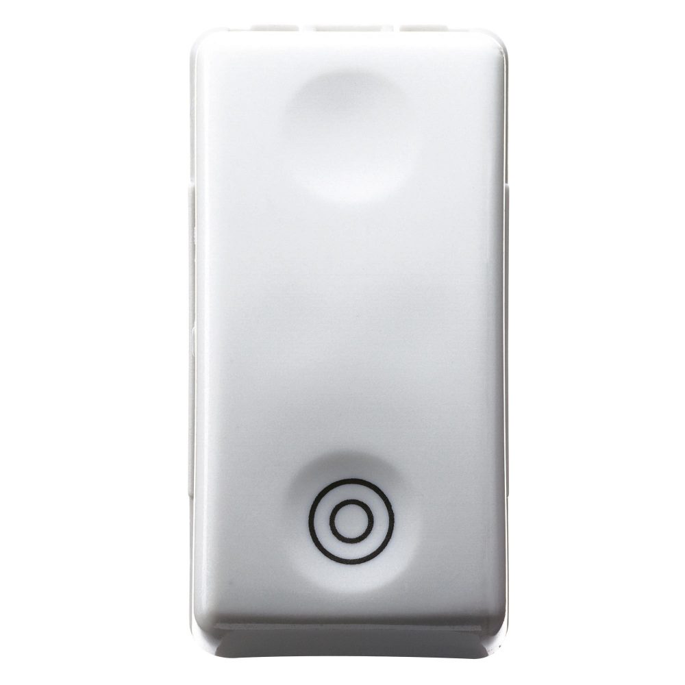  PULSANTE BIPOLARE 250V ac - NA 10A - NEUTRO - SIMBOLO DOPPIO CERCHIO - 1MODULO - SYSTEM WHITE