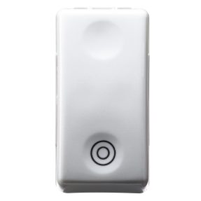 push-button 2p 250v ac - no 10a - neutral - symbol double circle - 1 module - system white