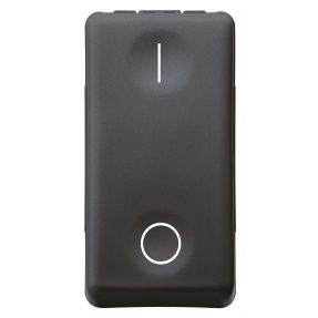 interruttore bipolare 250v ac - 16ax - neutro - simbolo 0/i - 1 modulo - system black