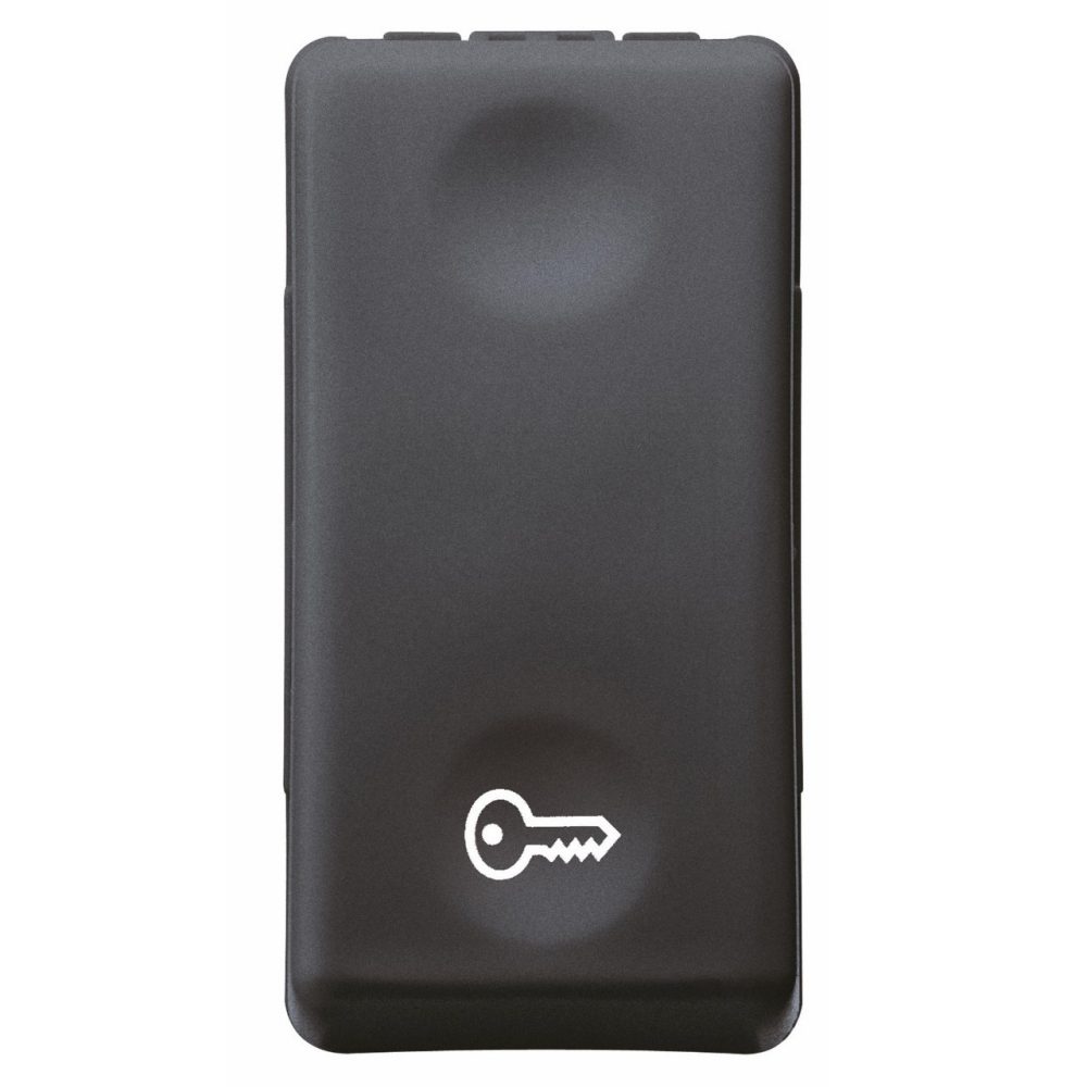  PULSADOR UNIPOLAR 250V ac - NA 10A - CON SÍMBOLO LLAVE - 1 MÓDULO - SYSTEM WHITE