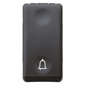 pulsante unipolare 250v ac - na 10a - simbolo campanello - 1 modulo - system black