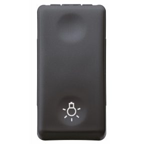 pulsante unipolare 250v ac - na 10a - simbolo luce - 1 modulo - system black