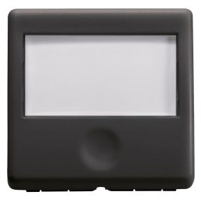 BUTON DE COMANDĂ CU PLĂCUȚĂ DE IDENTIFICARE ILUMINATĂ DIN SPATE 250V c.a. - NO 10A - 2 MODULE - SISTEM NEGRU