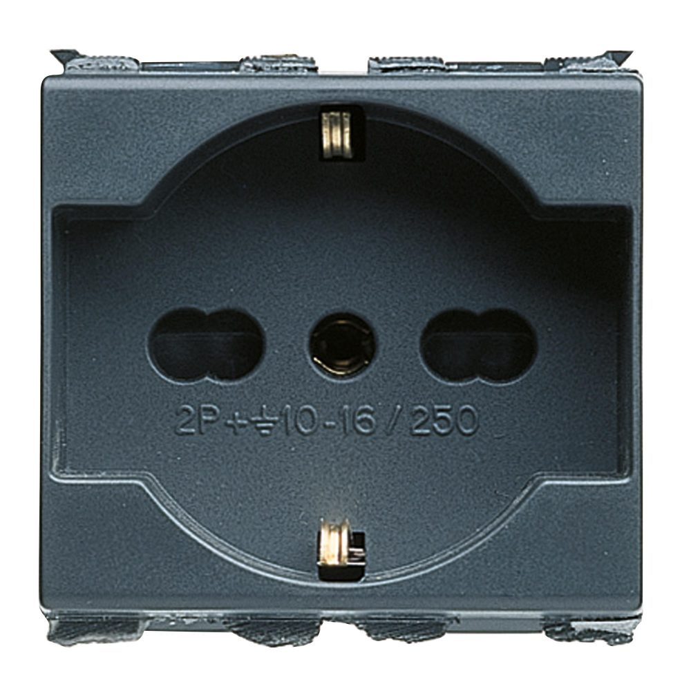  STECKDOSE ITALIENISCHER/DEUTSCHER STANDARD 250V ac - 2P+E 16A ZWEIPOLIG - P40 - 2 MODULE - PLAYBUS
