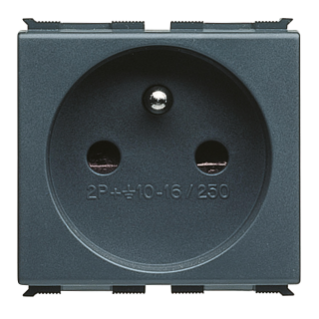FRENCH STANDARD SOCKET-OUTLET 250V ac - 2P+E 16A - 2 MODULES - PLAYBUS