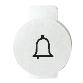 LENS WITH ILLUMINATED SYMBOL FOR COMMAND DEVICES - RINGER - SYMBOL BELL - SYSTEM WHITE