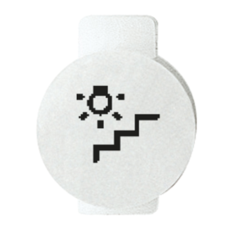 LENS WITH ILLUMINATED SYMBOL FOR COMMAND DEVICES - STAIR LIGHT - SYMBOL STAIR - SYSTEM WHITE