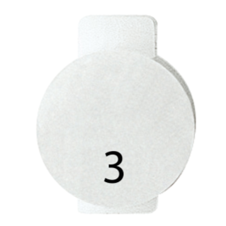 LENS WITH ILLUMINATED SYMBOL FOR COMMAND DEVICES - THREE - SYMBOL 3 - SYSTEM WHITE